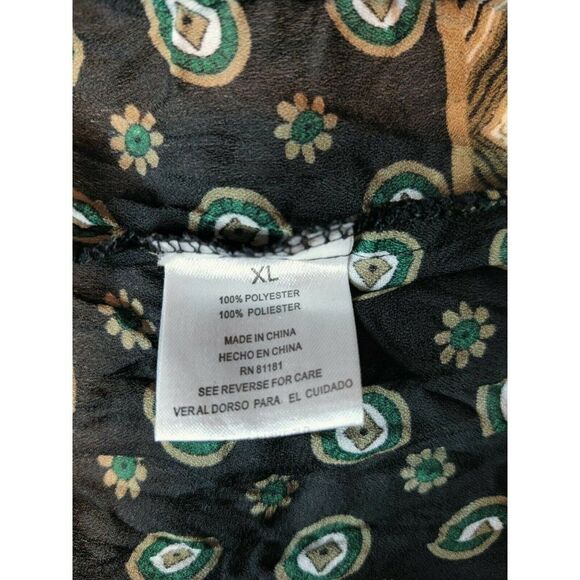 Agora Womens Top Blouse Snap Button Front Long Sleeve Collared Size XL‎ - Picture 5 of 10